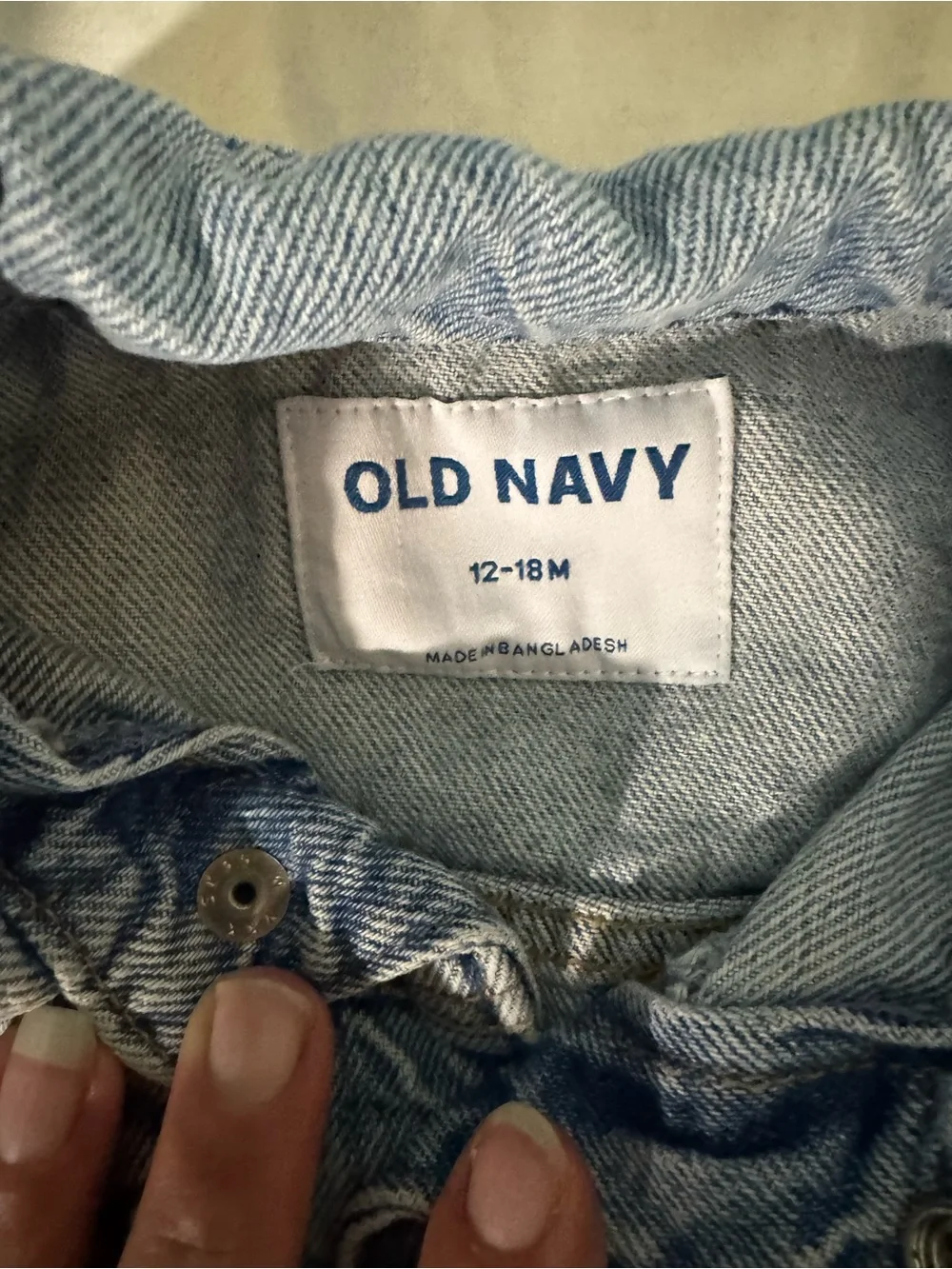Old Navy Light Blue Denim Jean Jacket for Kids - Ruffle Collar